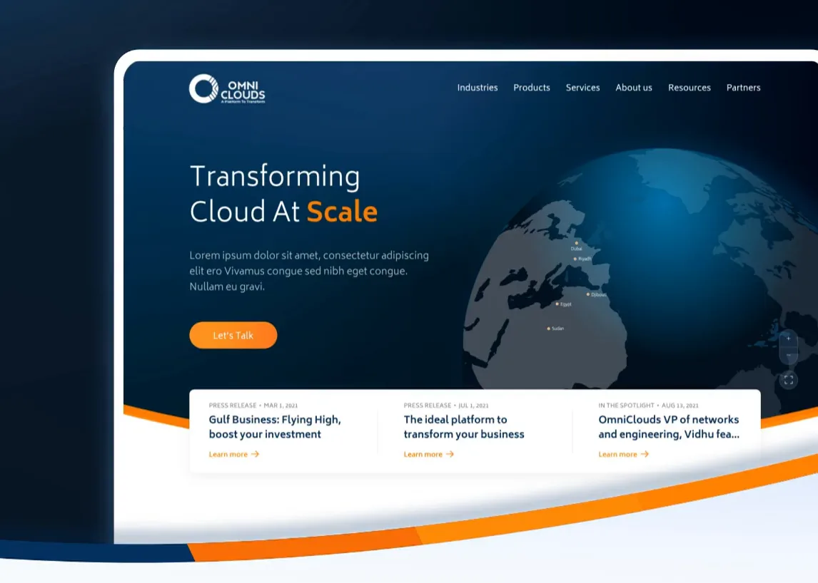 The OmniCloud hero animation